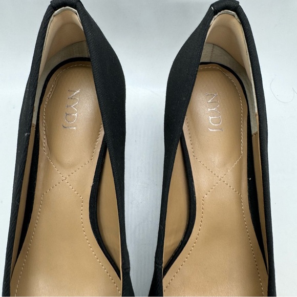 NYDJ Fay Stretch Pumps In BlackLast™ Denim Heel Comfort Work Shoes Sz 7.5 - Picture 7 of 14